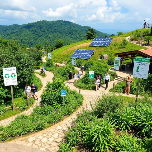 A scenic view of a popular tourist spot that showcases clean and sustainable practices