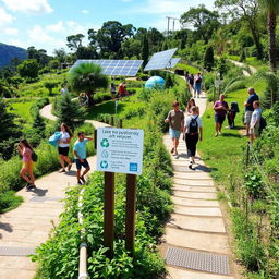 A scenic view of a popular tourist spot that showcases clean and sustainable practices