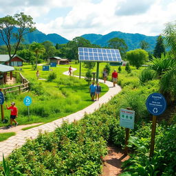 A scenic view of a popular tourist spot that showcases clean and sustainable practices