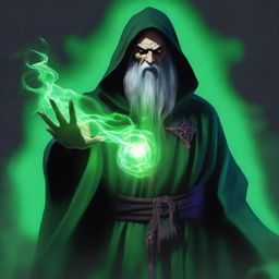 This digital art image of the highest quality features a necromancy wizard from Dungeons and Dragons