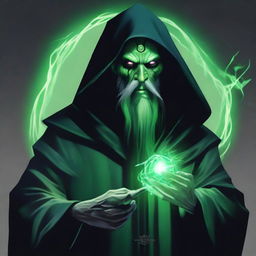 This digital art image of the highest quality features a necromancy wizard from Dungeons and Dragons