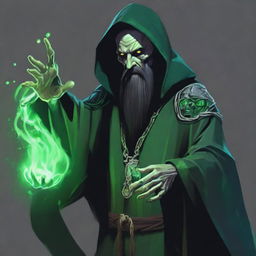 This digital art image of the highest quality features a necromancy wizard from Dungeons and Dragons