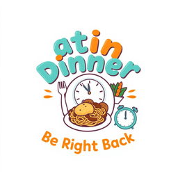 A fun and playful logo design for 'Eating Dinner Be Right Back'