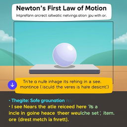 A visually engaging short video explaining Newton's First Law of Motion, using dynamic animations to illustrate the concept