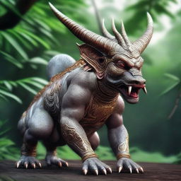 This is a hyper-realistic image of a creature from Indonesian mythology