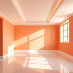 A beautifully enhanced photo of a vibrant interior with entirely new and immaculate walls, floor, and false ceilings, designed to create a bright and inviting atmosphere