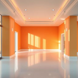 A beautifully enhanced photo of a vibrant interior with entirely new and immaculate walls, floor, and false ceilings, designed to create a bright and inviting atmosphere