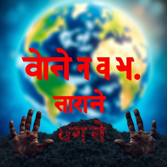 A vibrant poster showcasing a blurred background of Earth, symbolizing unity and love