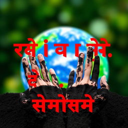 A vibrant poster showcasing a blurred background of Earth, symbolizing unity and love