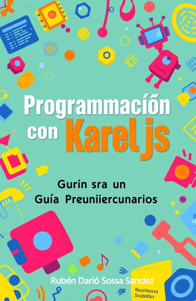 A vibrant and colorful book cover for 'Programación con Karel