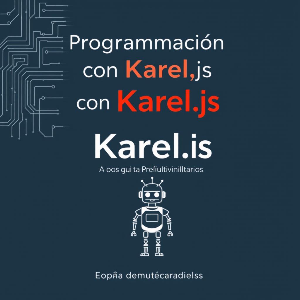 A professional and sleek book cover designed for 'Programación con Karel