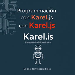 A professional and sleek book cover designed for 'Programación con Karel