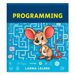 A captivating book cover featuring a programming-themed maze as the background, illustrating various coding elements, symbols, and paths that represent logical algorithms and programming concepts