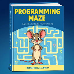 A captivating book cover featuring a programming-themed maze as the background, illustrating various coding elements, symbols, and paths that represent logical algorithms and programming concepts