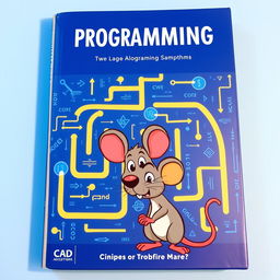 A captivating book cover featuring a programming-themed maze as the background, illustrating various coding elements, symbols, and paths that represent logical algorithms and programming concepts