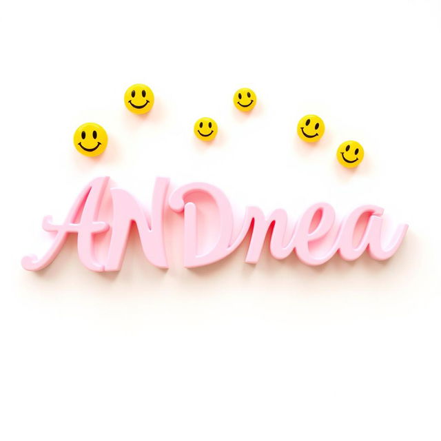 A beautifully designed image featuring the name 'ANDREA' written in elegant cursive letters in a soft pink color