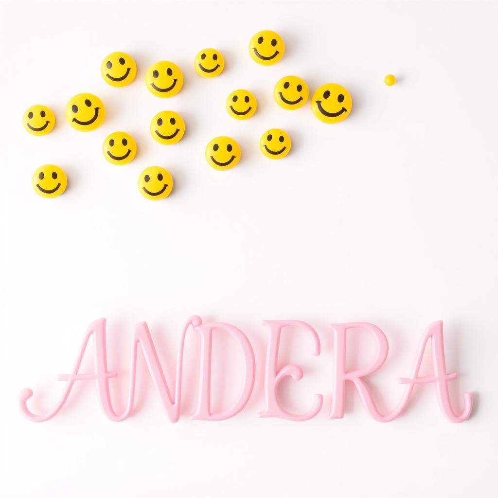 A beautifully designed image featuring the name 'ANDREA' written in elegant cursive letters in a soft pink color