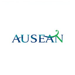 A modern and sleek logo design for the name 'AUSEAN'