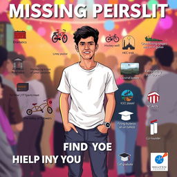 A dynamic and engaging poster designed to find a missing person at a party