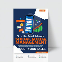 A professional advertisement for a social media management service based in Cochabamba