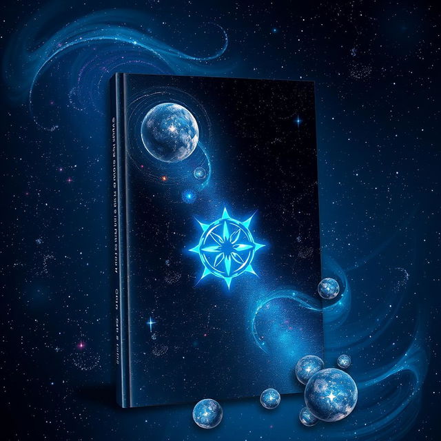 A captivating book cover design featuring a breathtaking digital art of a starry night sky, filled with a multitude of sparkling stars and vibrant cosmic colors