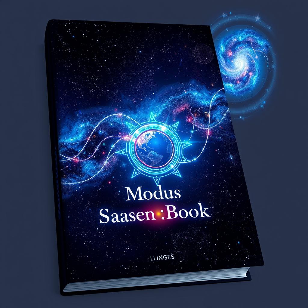 A captivating book cover design featuring a breathtaking digital art of a starry night sky, filled with a multitude of sparkling stars and vibrant cosmic colors