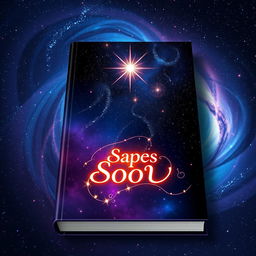 A captivating book cover design featuring a breathtaking digital art of a starry night sky, filled with a multitude of sparkling stars and vibrant cosmic colors