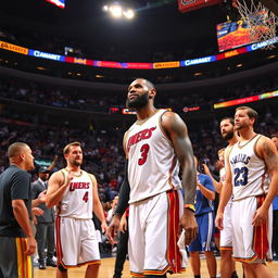 LeBron James, the famous basketball player, is dramatically ejected from an NBA game