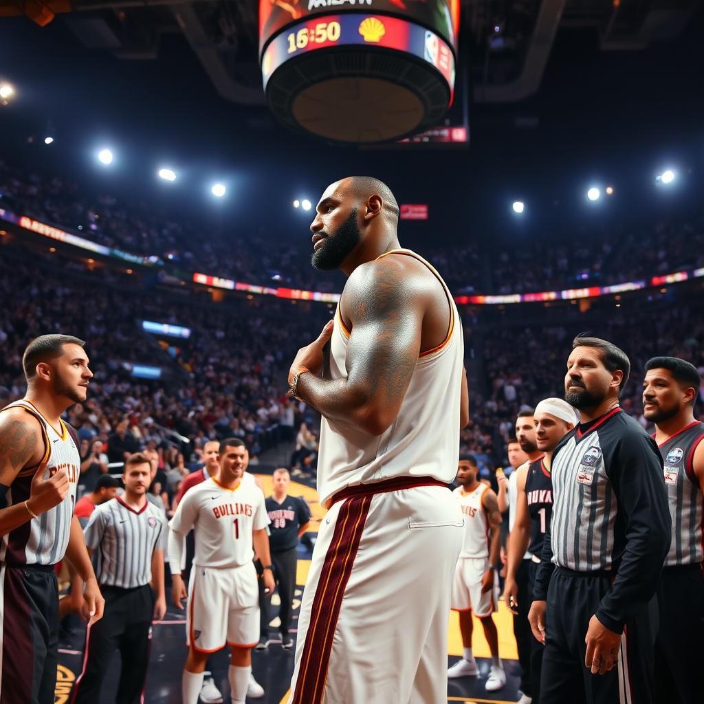 LeBron James, the famous basketball player, is dramatically ejected from an NBA game