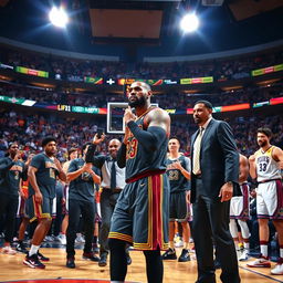 LeBron James, the famous basketball player, is dramatically ejected from an NBA game