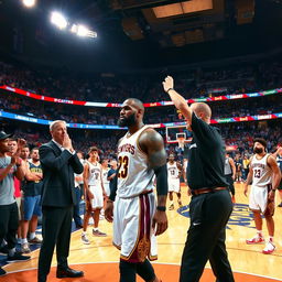 LeBron James, the famous basketball player, is dramatically ejected from an NBA game