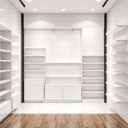 A beautifully designed interior of a 14 square meter shop with a fully glass entrance