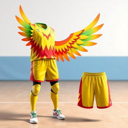 A volleyball uniform inspired by the Pokémon Ho-Oh