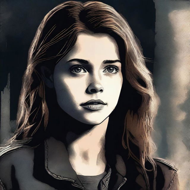 A high-quality digital art image portrays a 16-year-old girl, the daughter of Dean Winchester