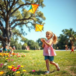 A heartwarming scene of a brother and sister enjoying a sunny day at the park