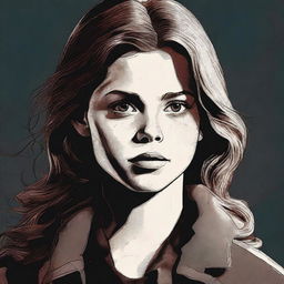 A high-quality digital art image portrays a 16-year-old girl, the daughter of Dean Winchester