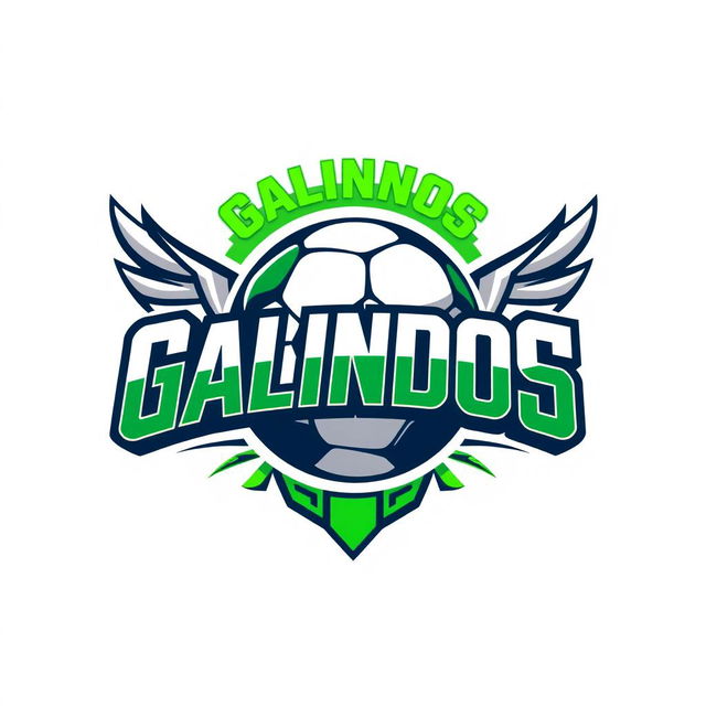 A dynamic and modern logo design for a football team named 'Galindos'