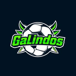 A dynamic and modern logo design for a football team named 'Galindos'