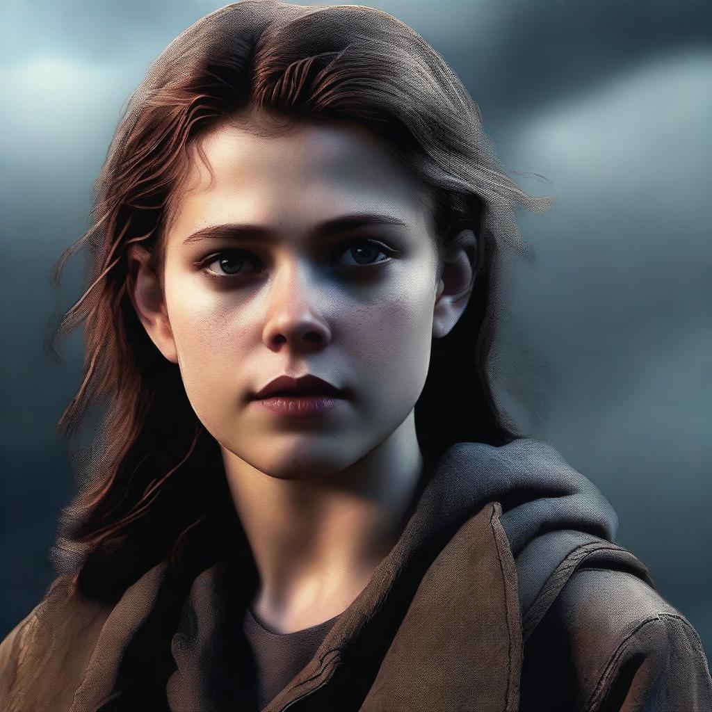 A detailed digital art image portrays a 16-year-old girl, the daughter of Dean Winchester, in a pre-apocalypse setting