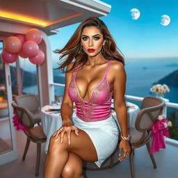 A full-body image of a mature MILF woman, radiating sexiness and glamour