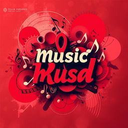 A vibrant and eye-catching music poster featuring bold red as the dominant color
