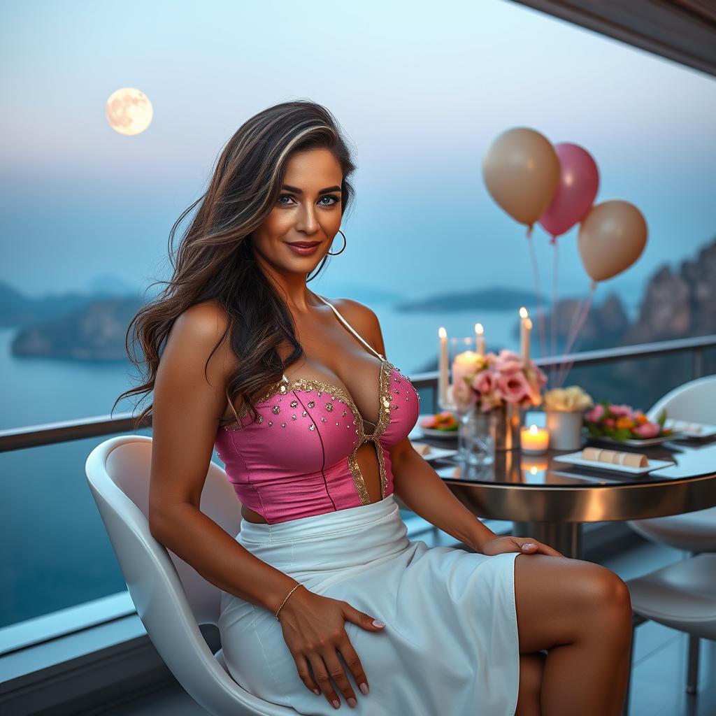 A full-body image of a mature MILF woman, embodying sexiness and glamour