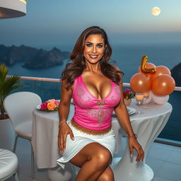 A full-body image of a mature MILF woman, embodying sexiness and glamour