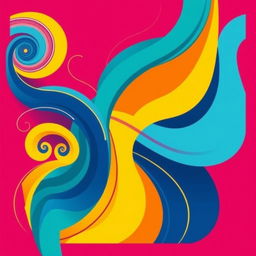An abstract design featuring vibrant colors and geometric shapes
