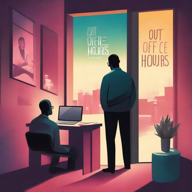 This is a digital art image for a book cover of a Young Adult novel titled 'Out of Office Hours'