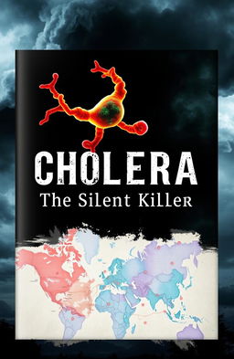 A compelling book cover design focused on the theme of Cholera