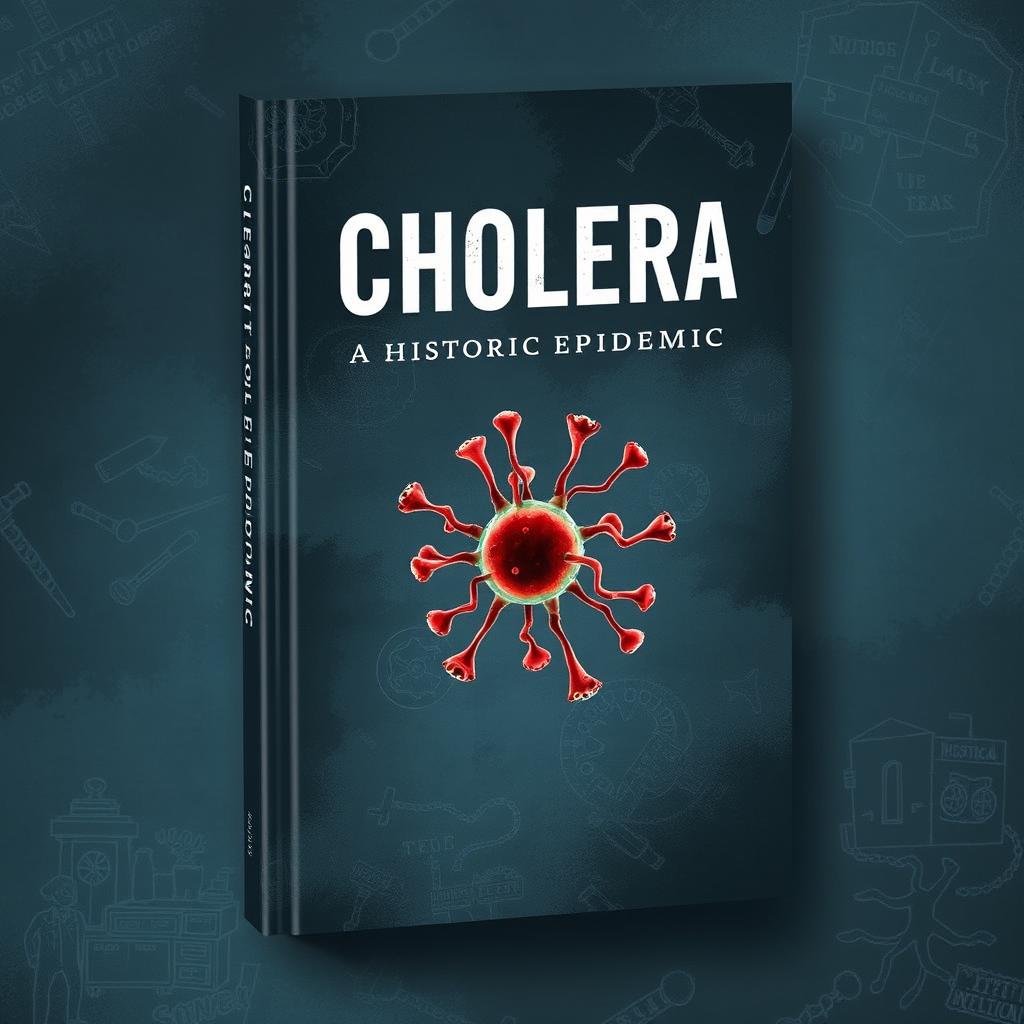 An engaging book cover design centered around the theme of Cholera