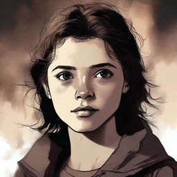 A high-quality digital art image captures an 18-year-old girl, the daughter of Jack Kline and granddaughter of Castiel