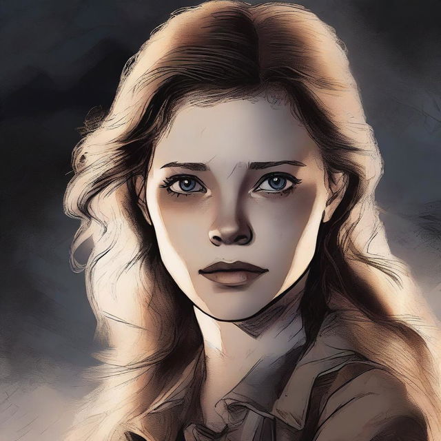 A high-quality digital art image captures an 18-year-old girl, the daughter of Jack Kline and granddaughter of Castiel