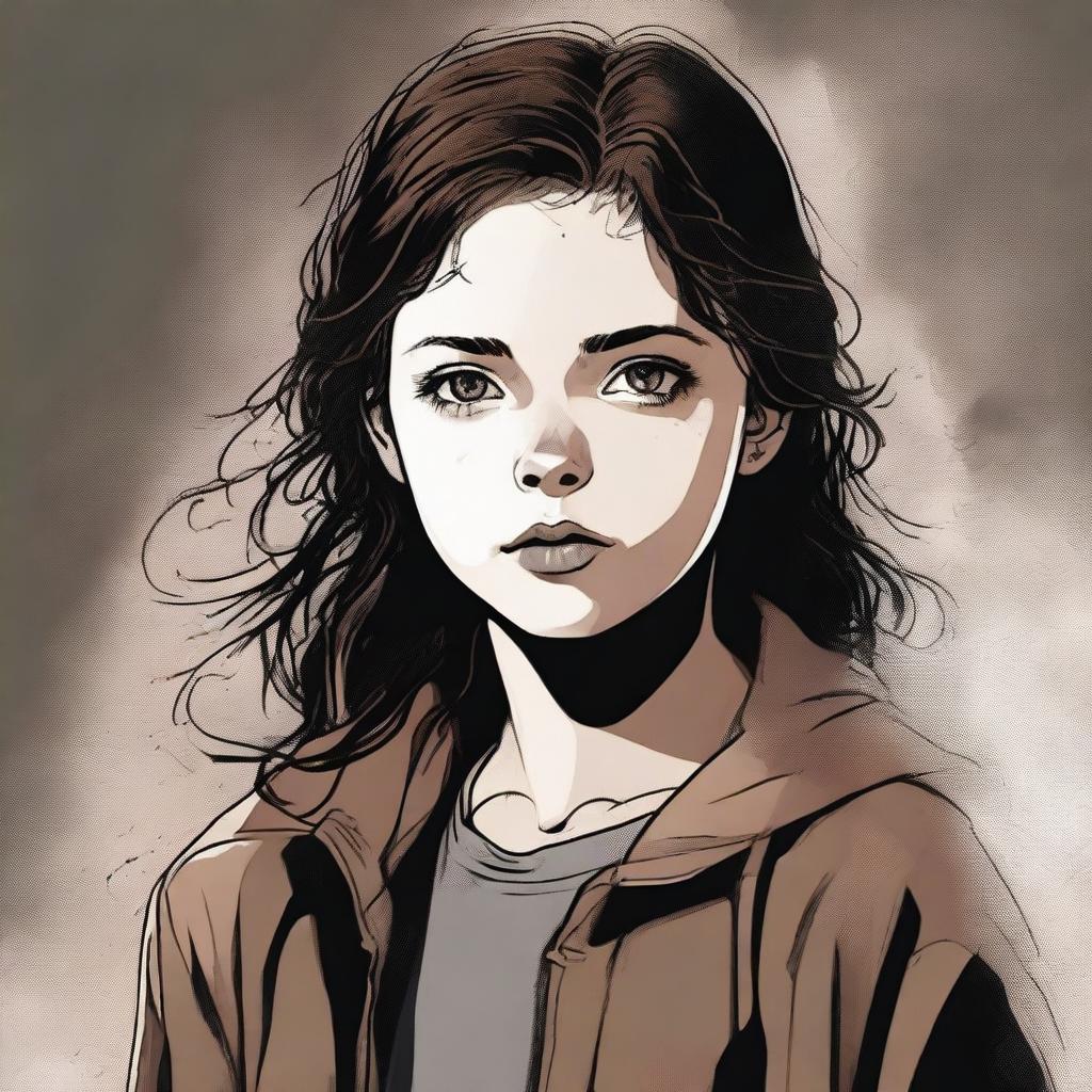 A high-quality digital art image features a 14-year-old girl, the daughter of Jack Kline and granddaughter of Castiel